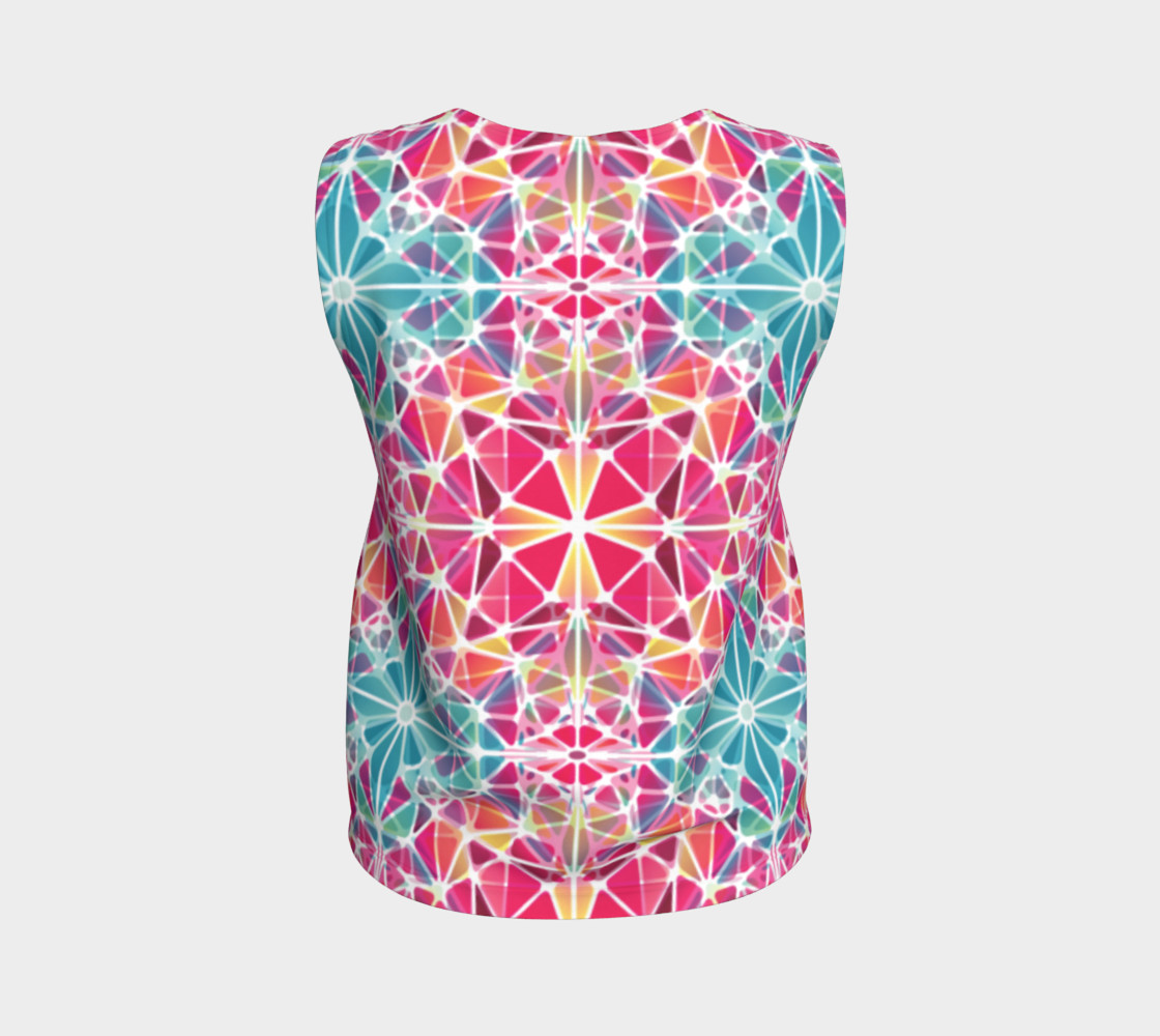 Pink and Blue Kaleidoscope Loose Tank Top preview #2