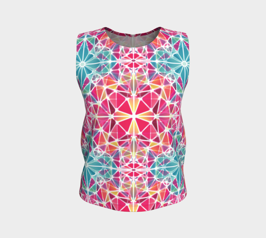 Pink and Blue Kaleidoscope Loose Tank Top preview #1