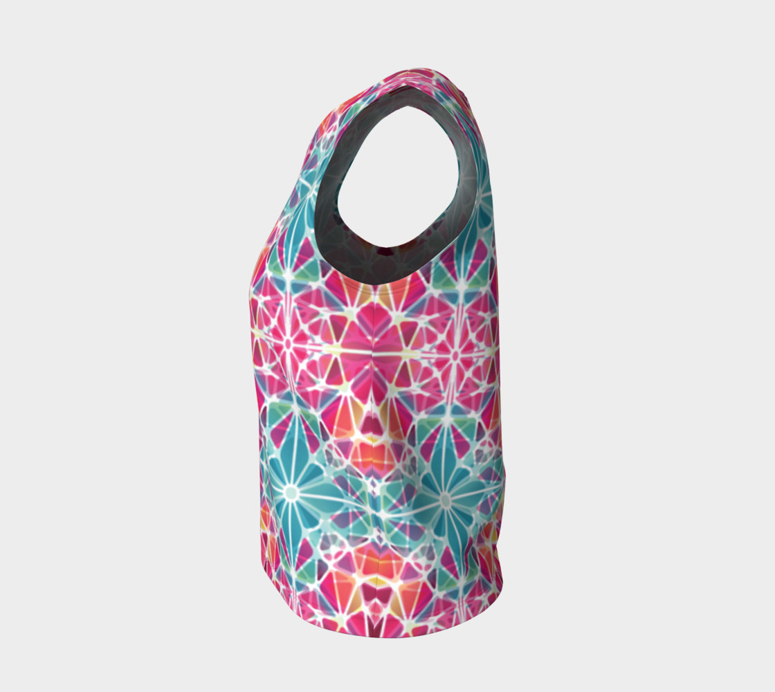Pink and Blue Kaleidoscope Loose Tank Top preview #3