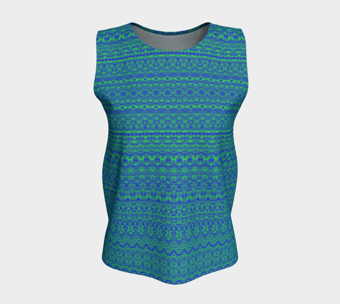 Blue and Green Abstract Damask preview #5