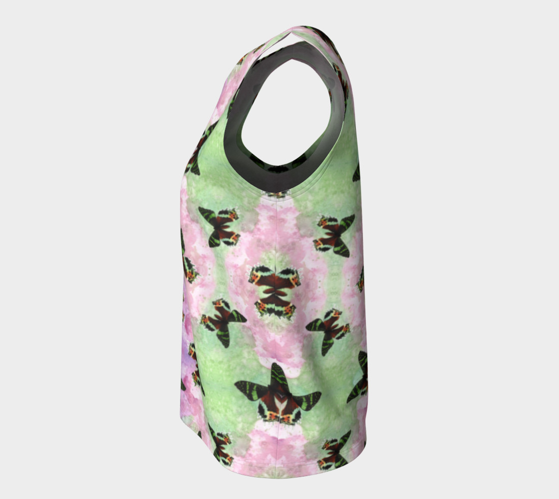 Urania Ripheus butterflies pattern Loose Tank Top preview #7
