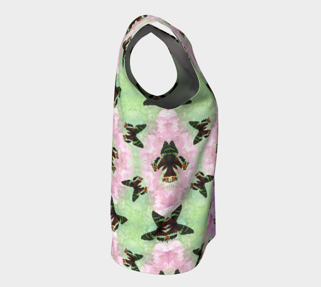 Urania Ripheus butterflies pattern Loose Tank Top preview #8