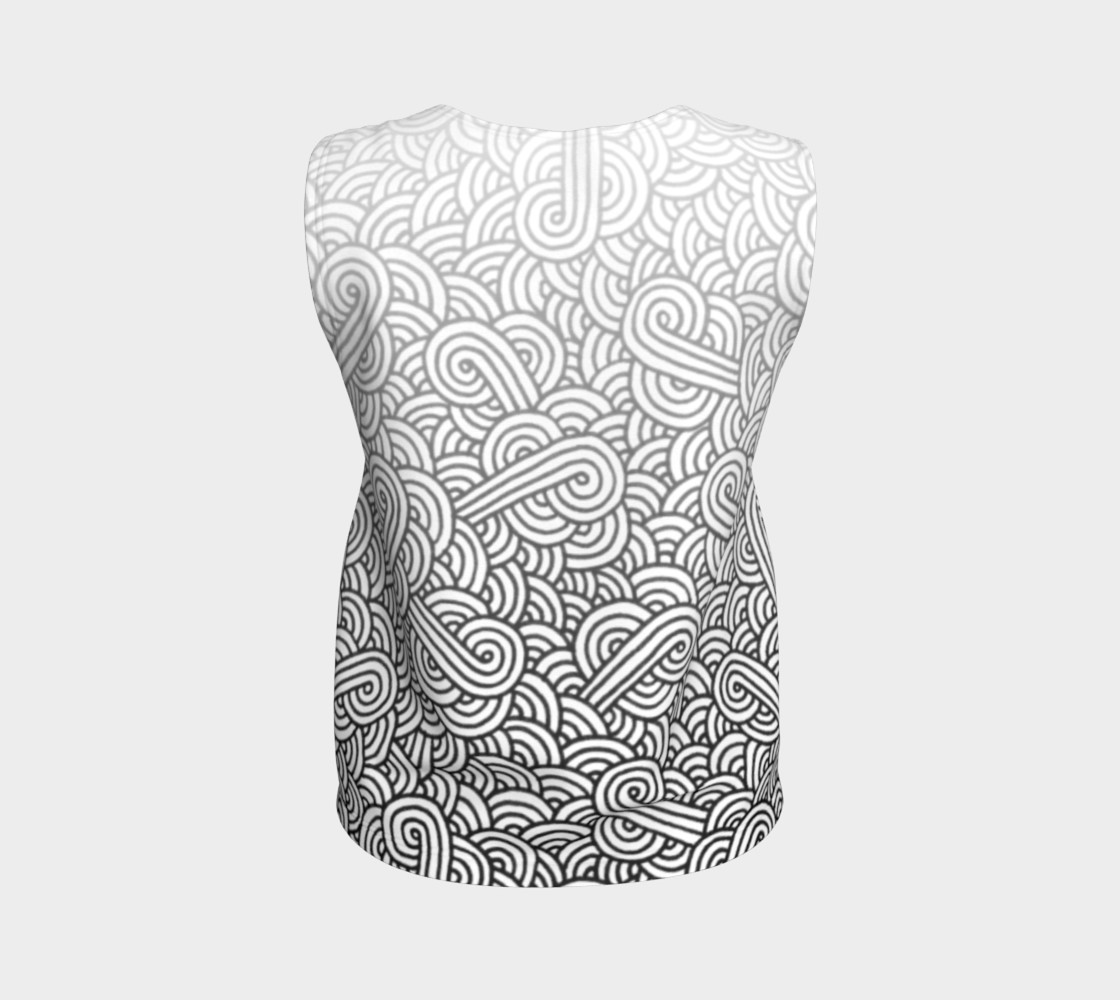 Gradient black and white swirls doodles Loose Tank Top thumbnail #3