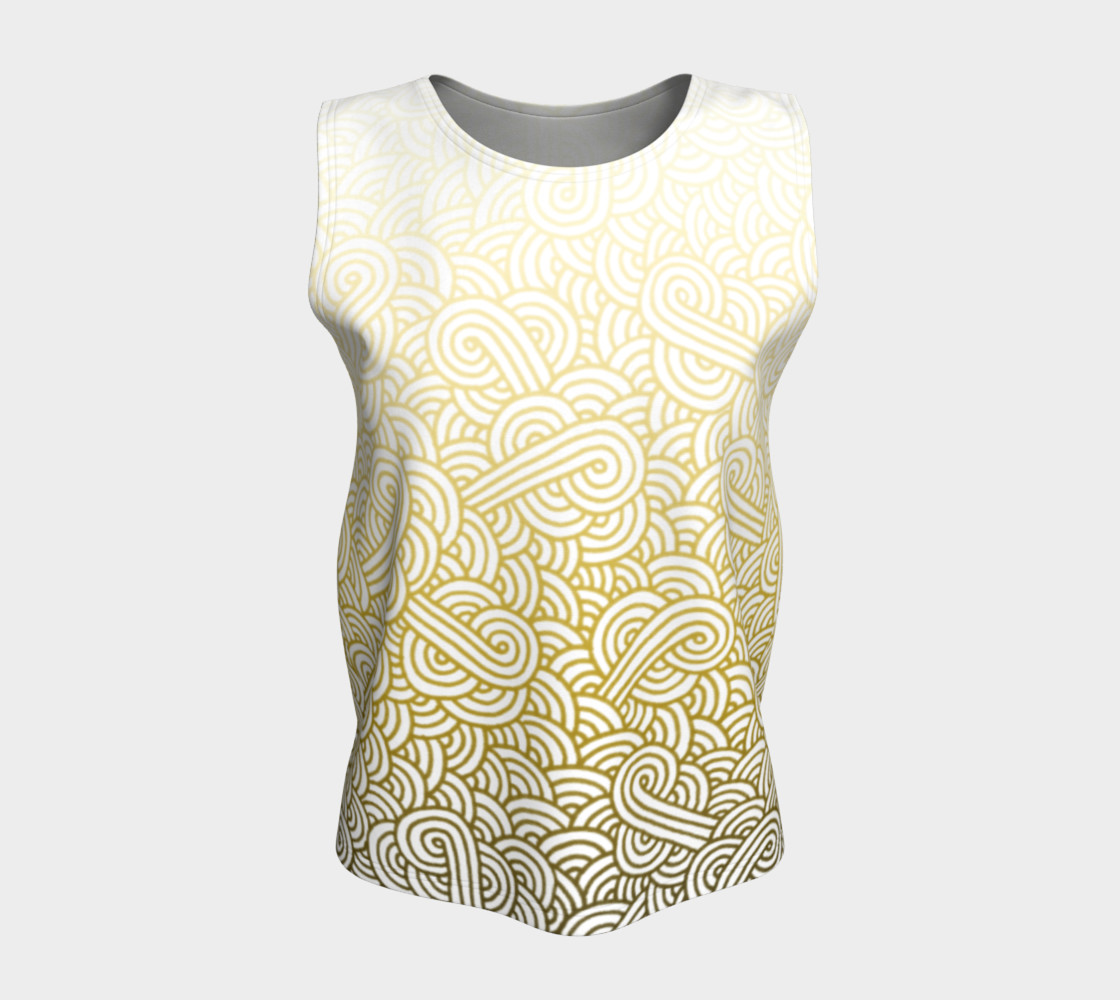 Gradient yellow and white swirls doodles Loose Tank Top thumbnail #6