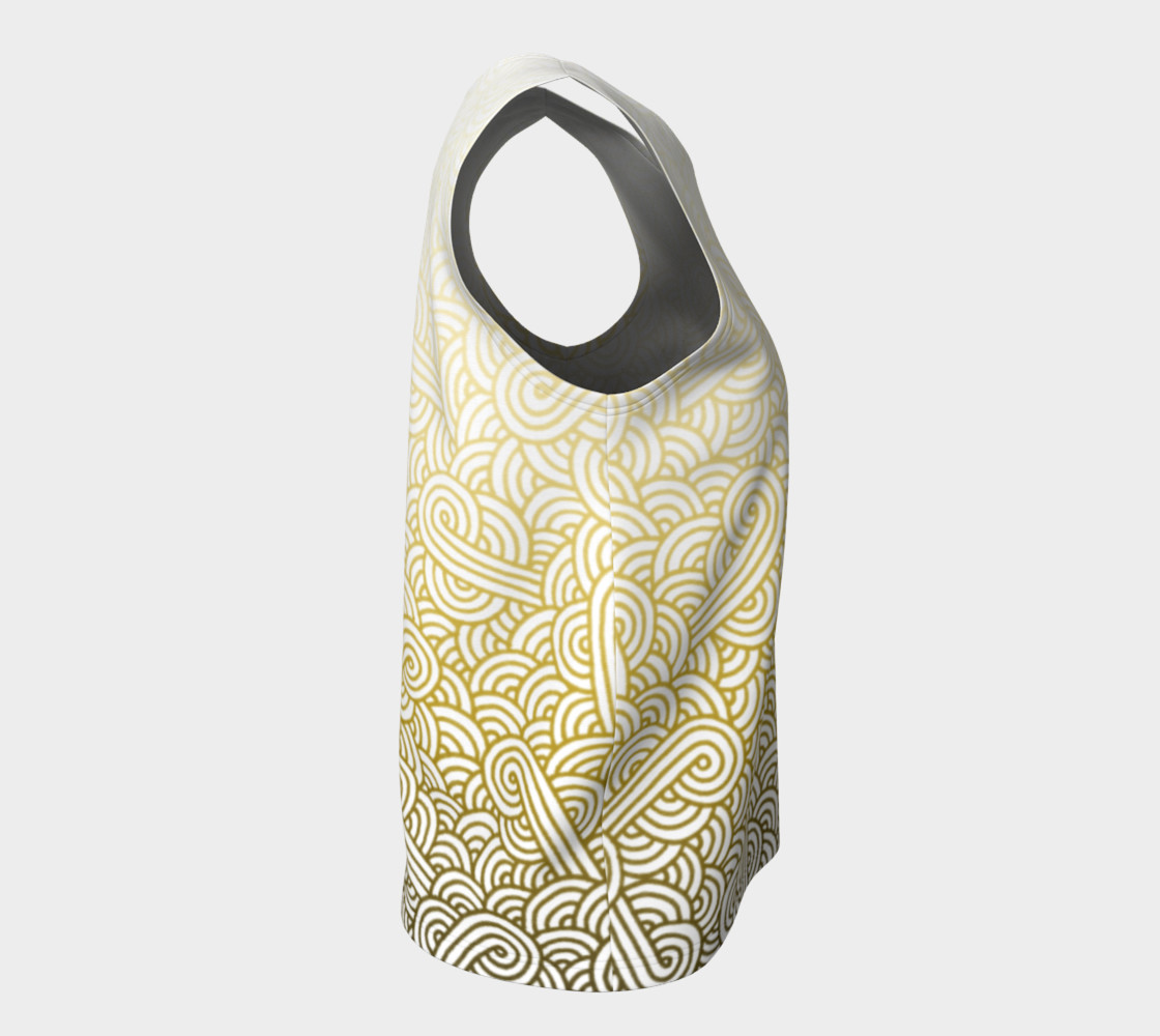 Gradient yellow and white swirls doodles Loose Tank Top preview #8