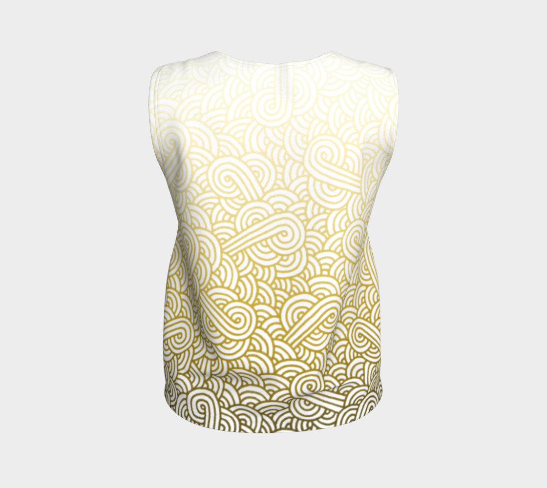 Gradient yellow and white swirls doodles Loose Tank Top thumbnail #3