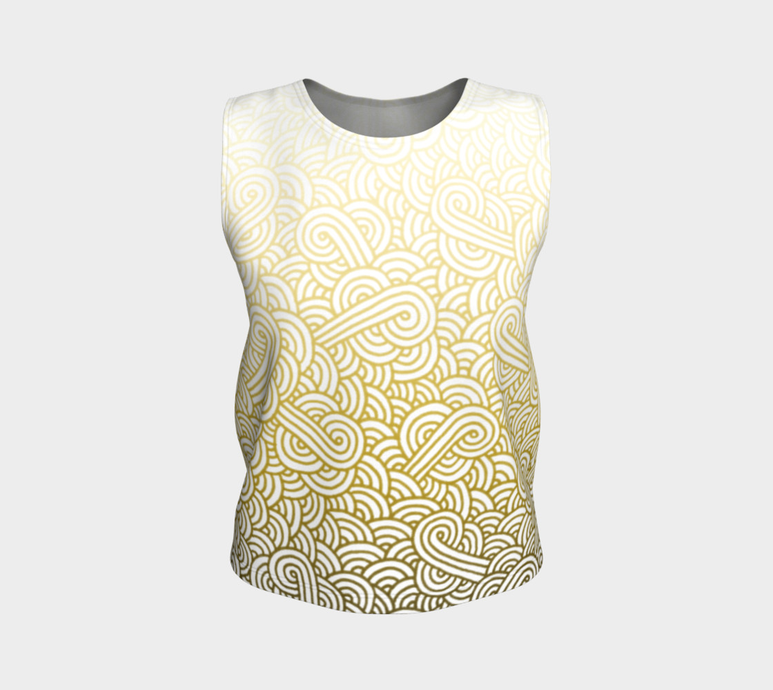 Gradient yellow and white swirls doodles Loose Tank Top preview #1