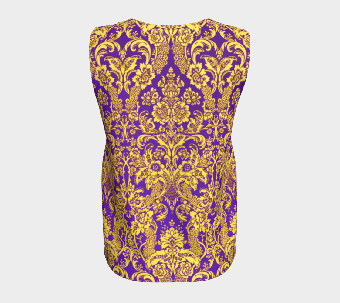 Aperçu de damask in purple and golden #6