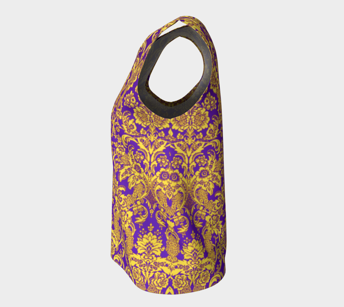 Aperçu de damask in purple and golden #7