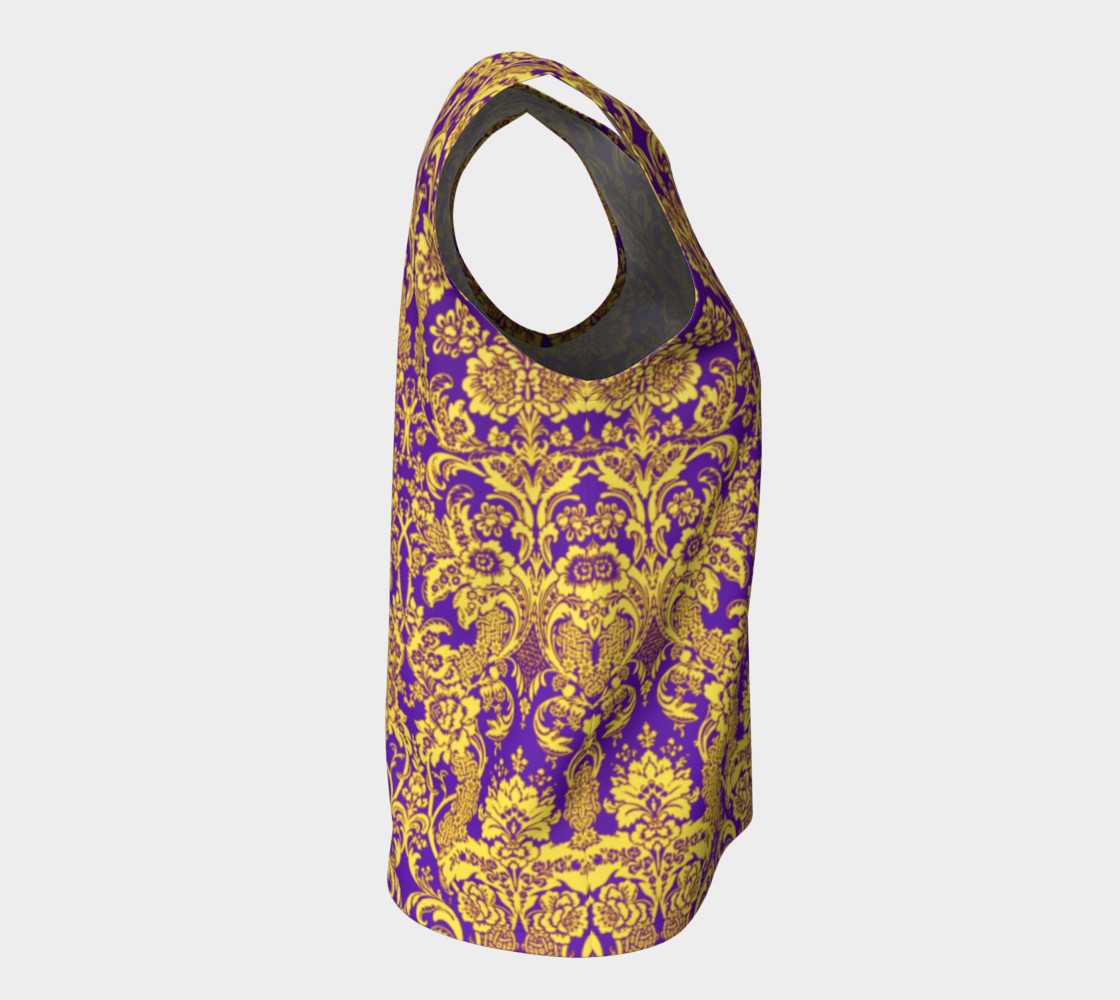 Aperçu de damask in purple and golden #8