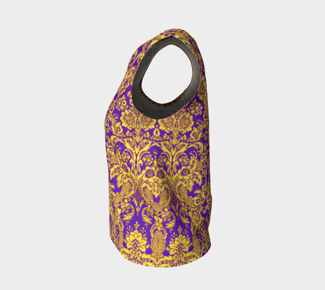Aperçu de damask in purple and golden #3