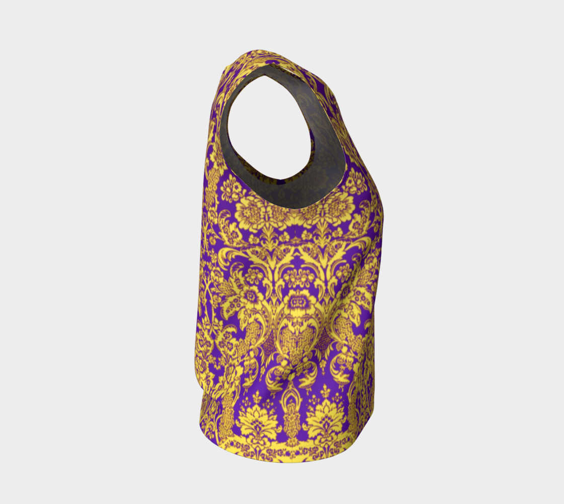 Aperçu de damask in purple and golden #4