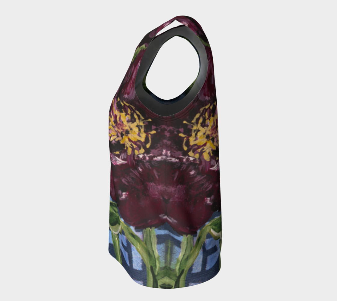 Burgundy Peony Loose Tank preview #7
