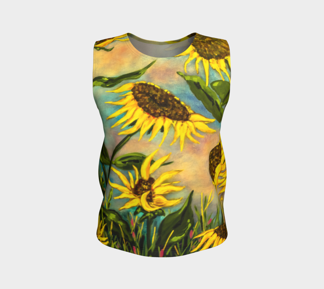 Sunflowers Loose Tank 3D preview