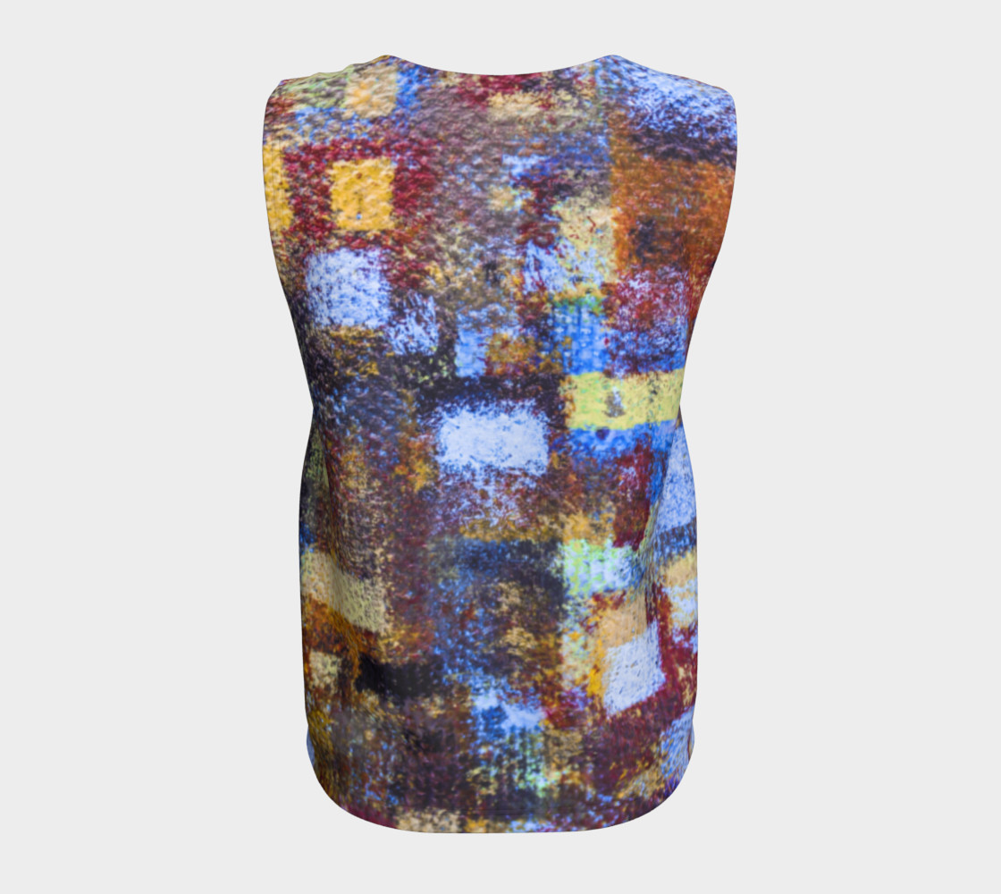 Aperçu de Abstract Mosaic Blue Loose Tank #6