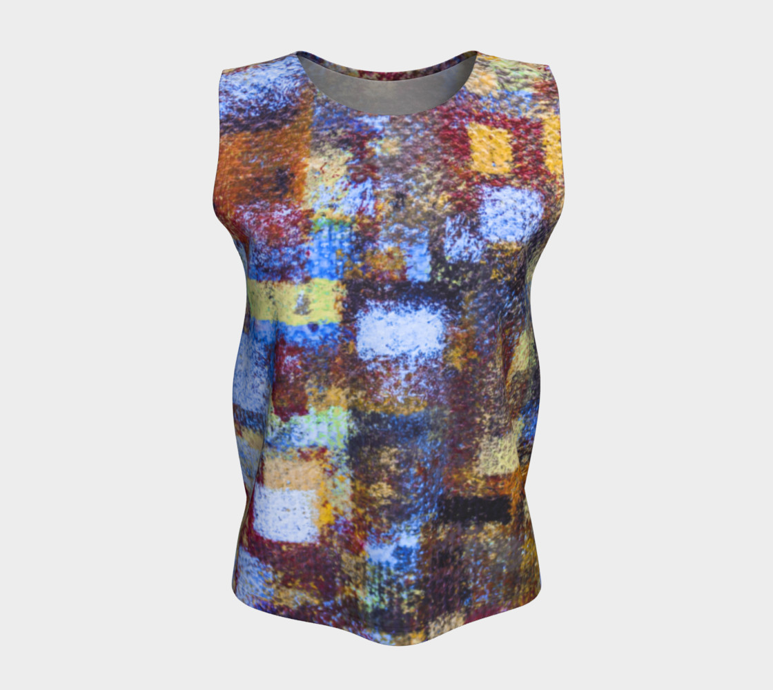 Aperçu de Abstract Mosaic Blue Loose Tank #5