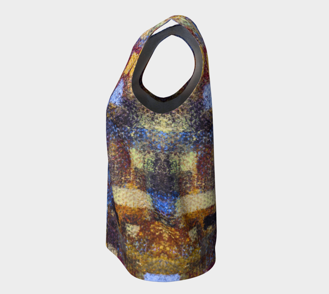 Aperçu de Abstract Mosaic Blue Loose Tank #7