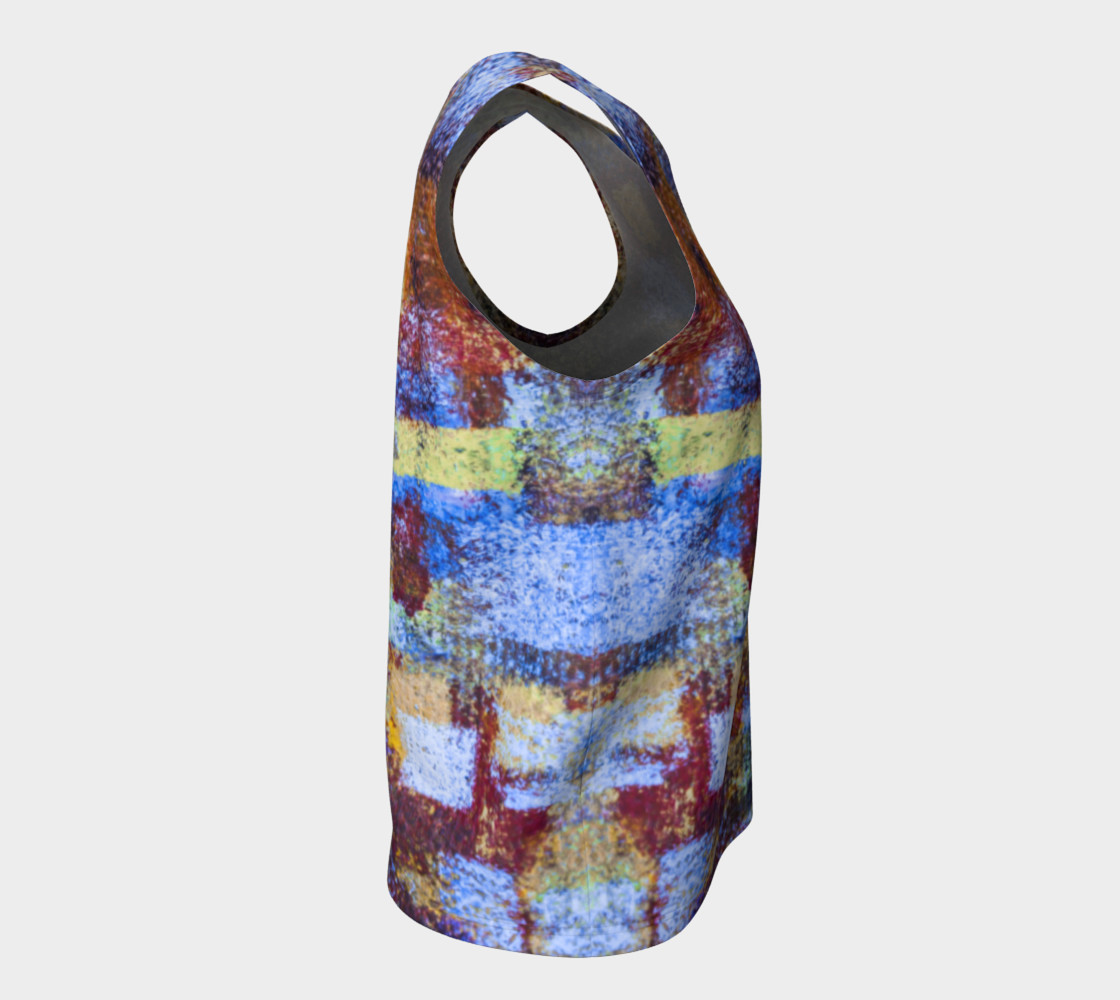Aperçu de Abstract Mosaic Blue Loose Tank #8
