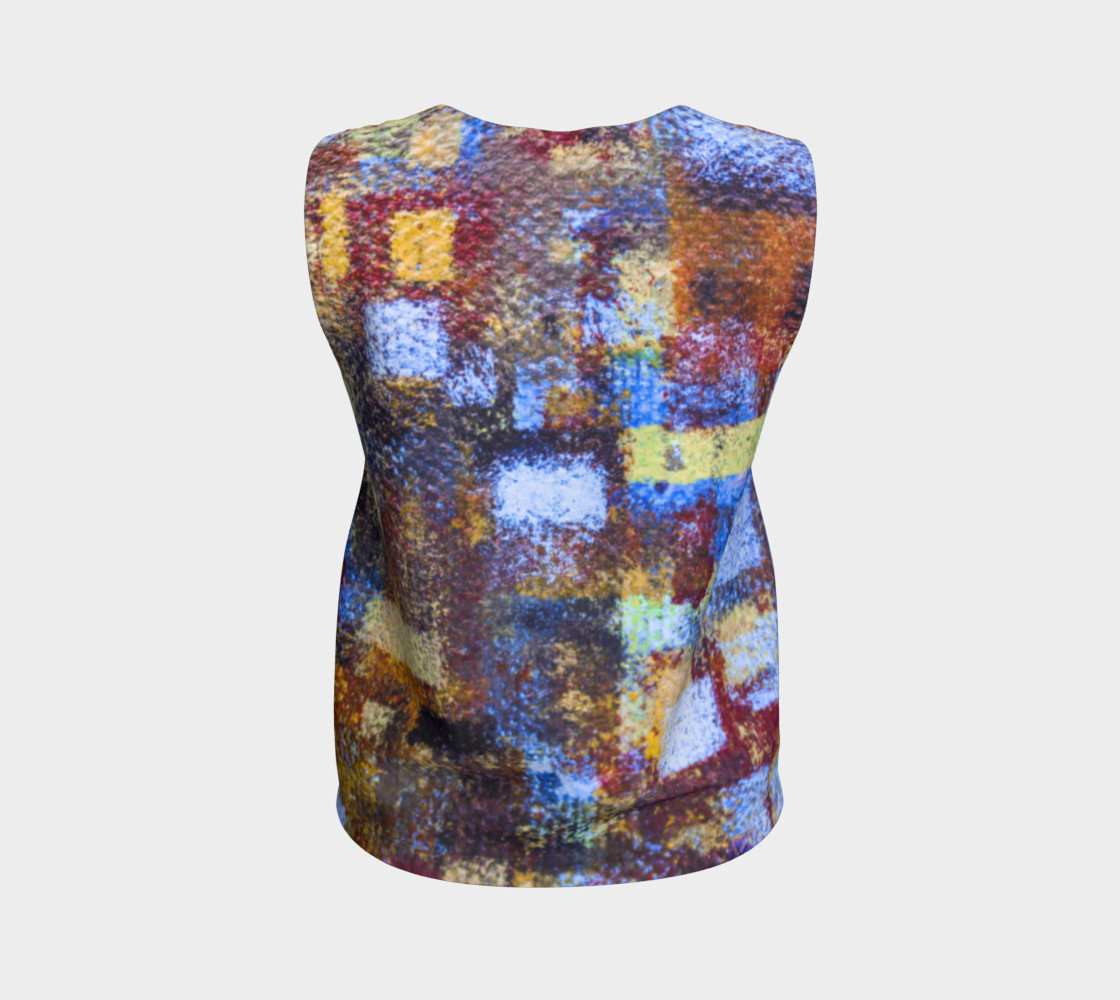 Aperçu de Abstract Mosaic Blue Loose Tank #2