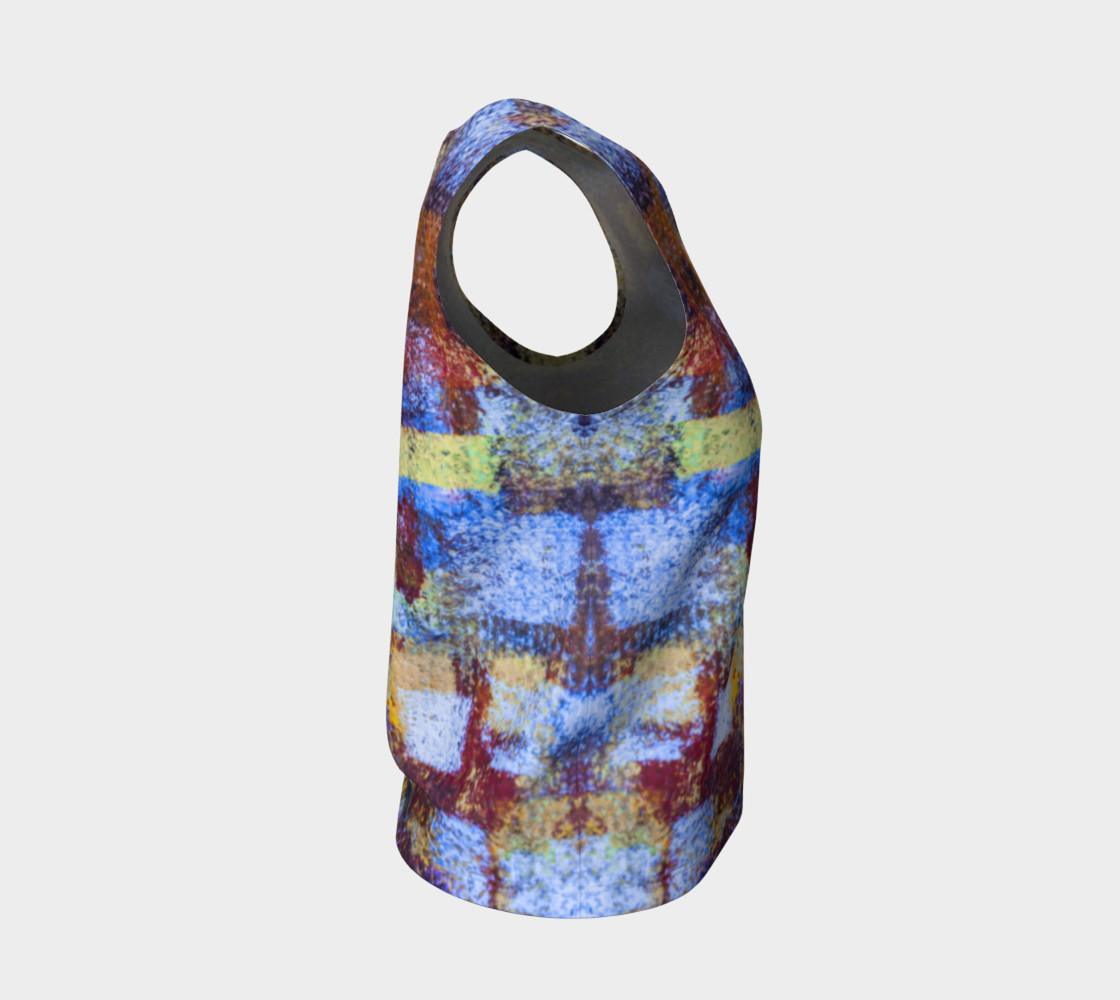 Aperçu de Abstract Mosaic Blue Loose Tank #4