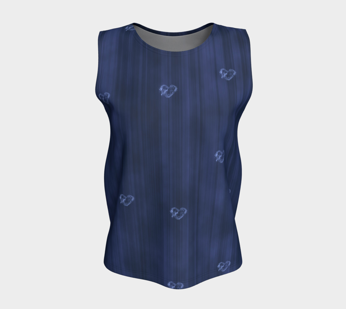 Navy Blue Hearts Flowy Tank Top preview #5