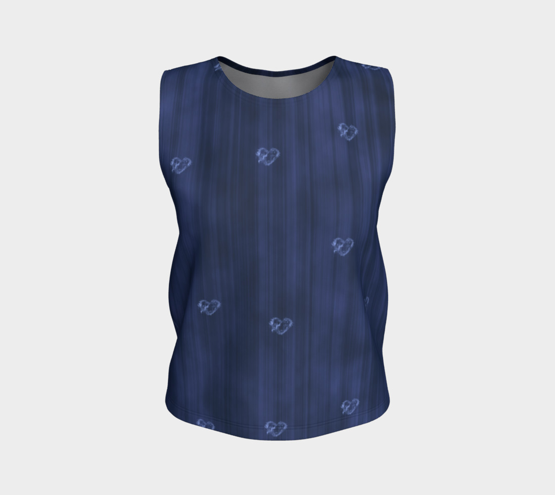Navy Blue Hearts Flowy Tank Top 3D preview