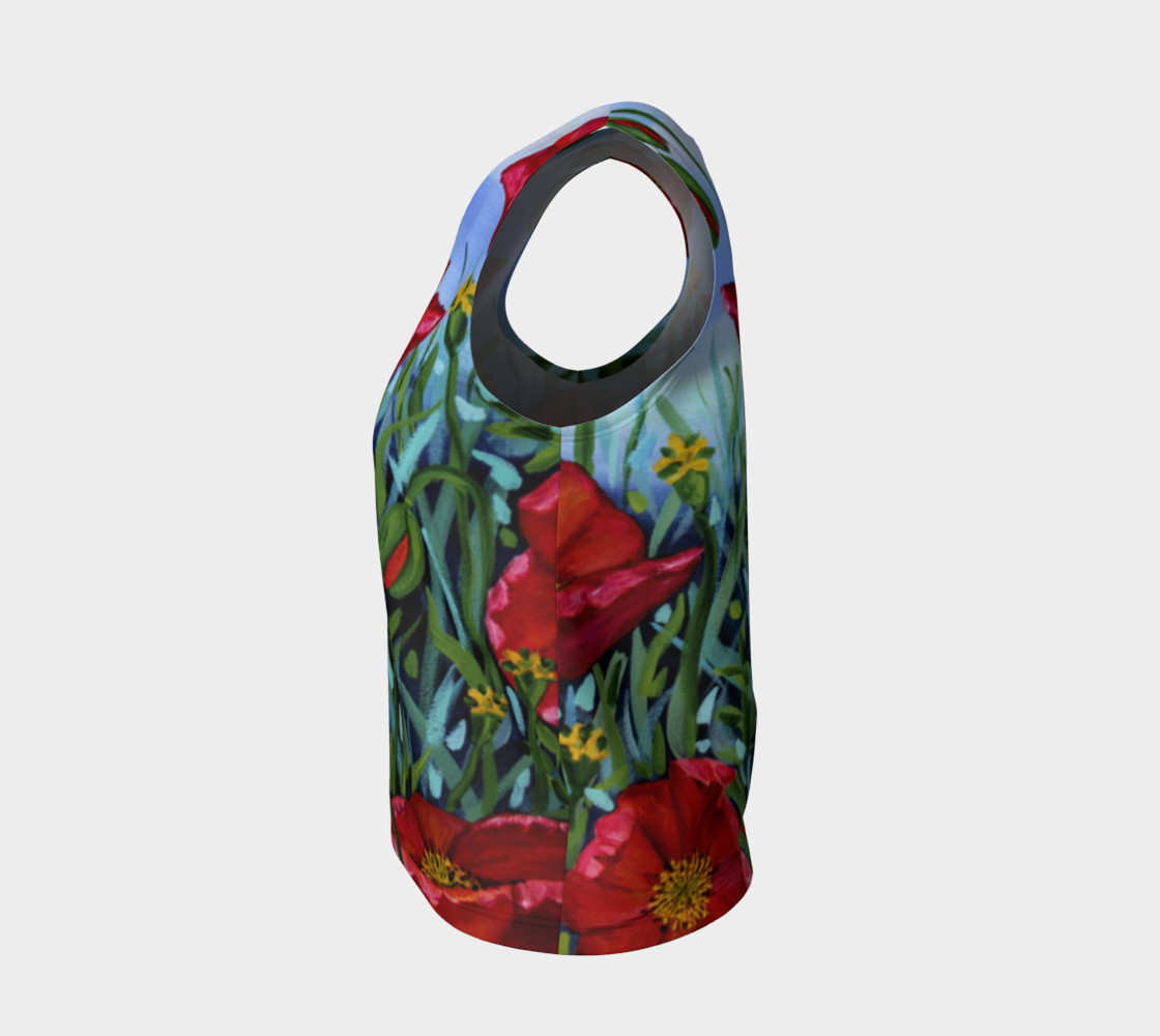 Aperçu de Big Red Floral Poppies Loose Tank #3