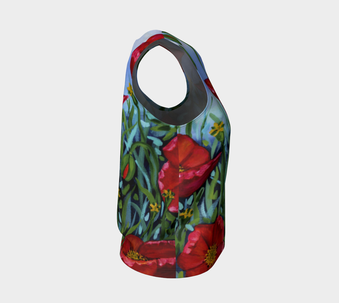 Aperçu de Big Red Floral Poppies Loose Tank #4