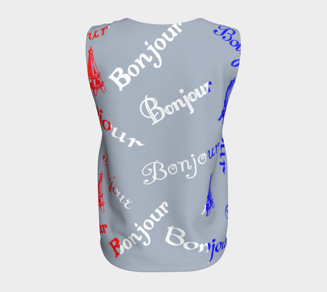 Aperçu de French Flag Bonjour Tank Top #6