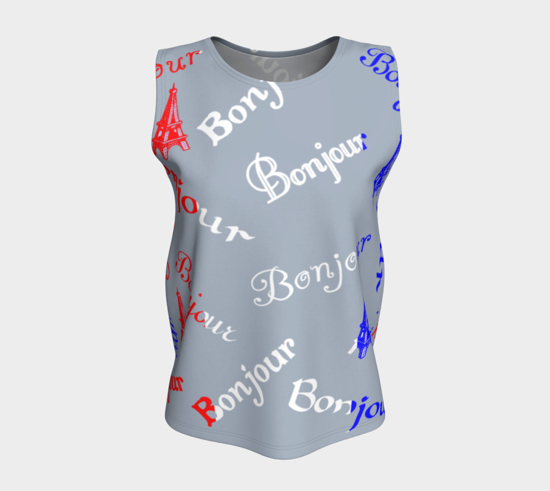 Aperçu de French Flag Bonjour Tank Top #5
