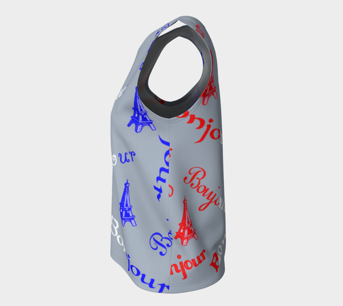 Aperçu de French Flag Bonjour Tank Top #7