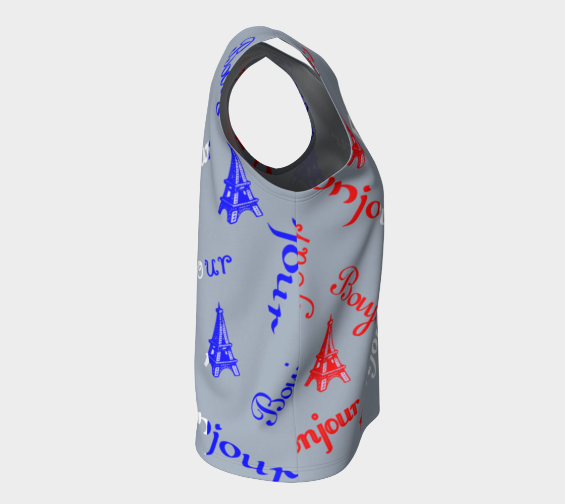 Aperçu de French Flag Bonjour Tank Top #8