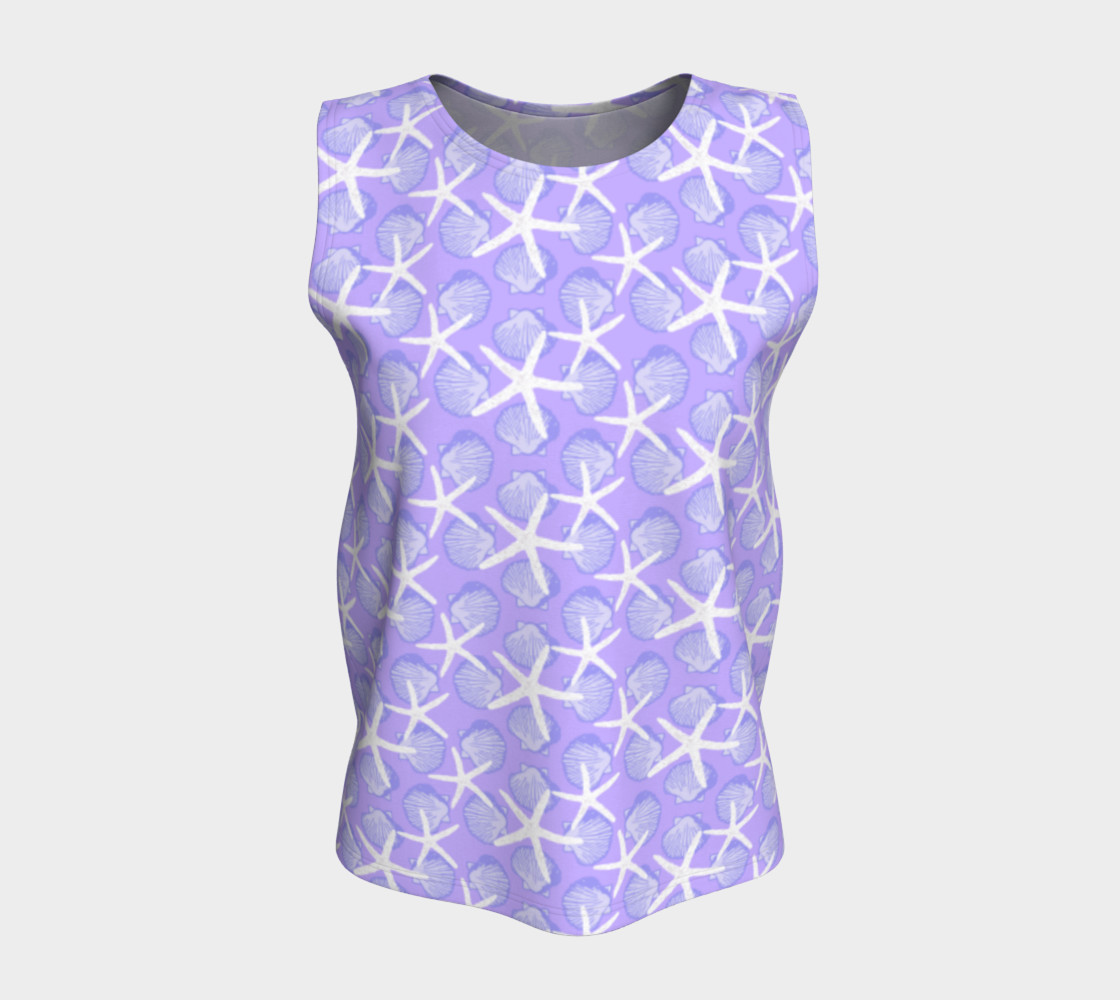White Starfish with Purple Scallop Shells on Purple preview #5