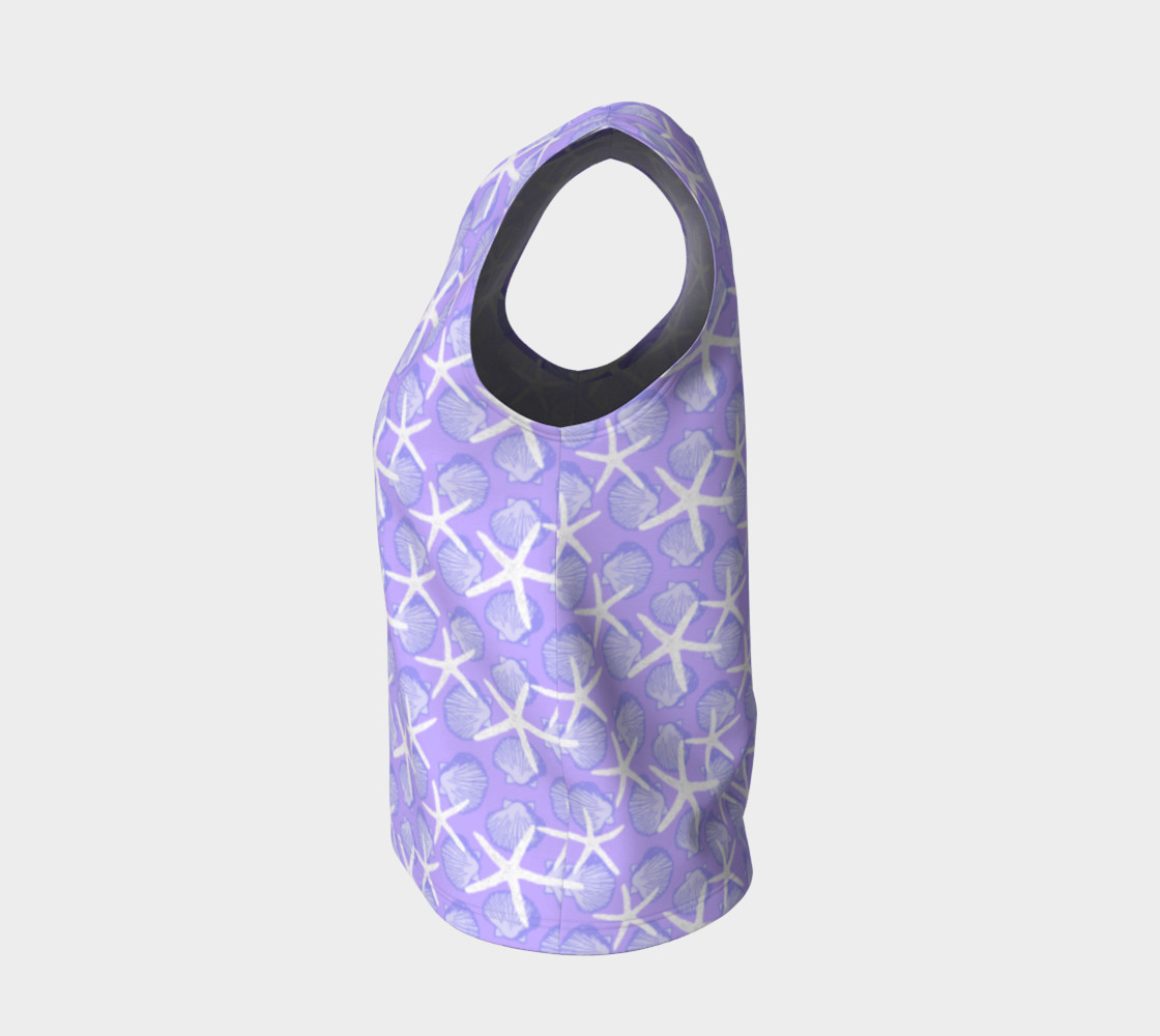 White Starfish with Purple Scallop Shells on Purple preview #3