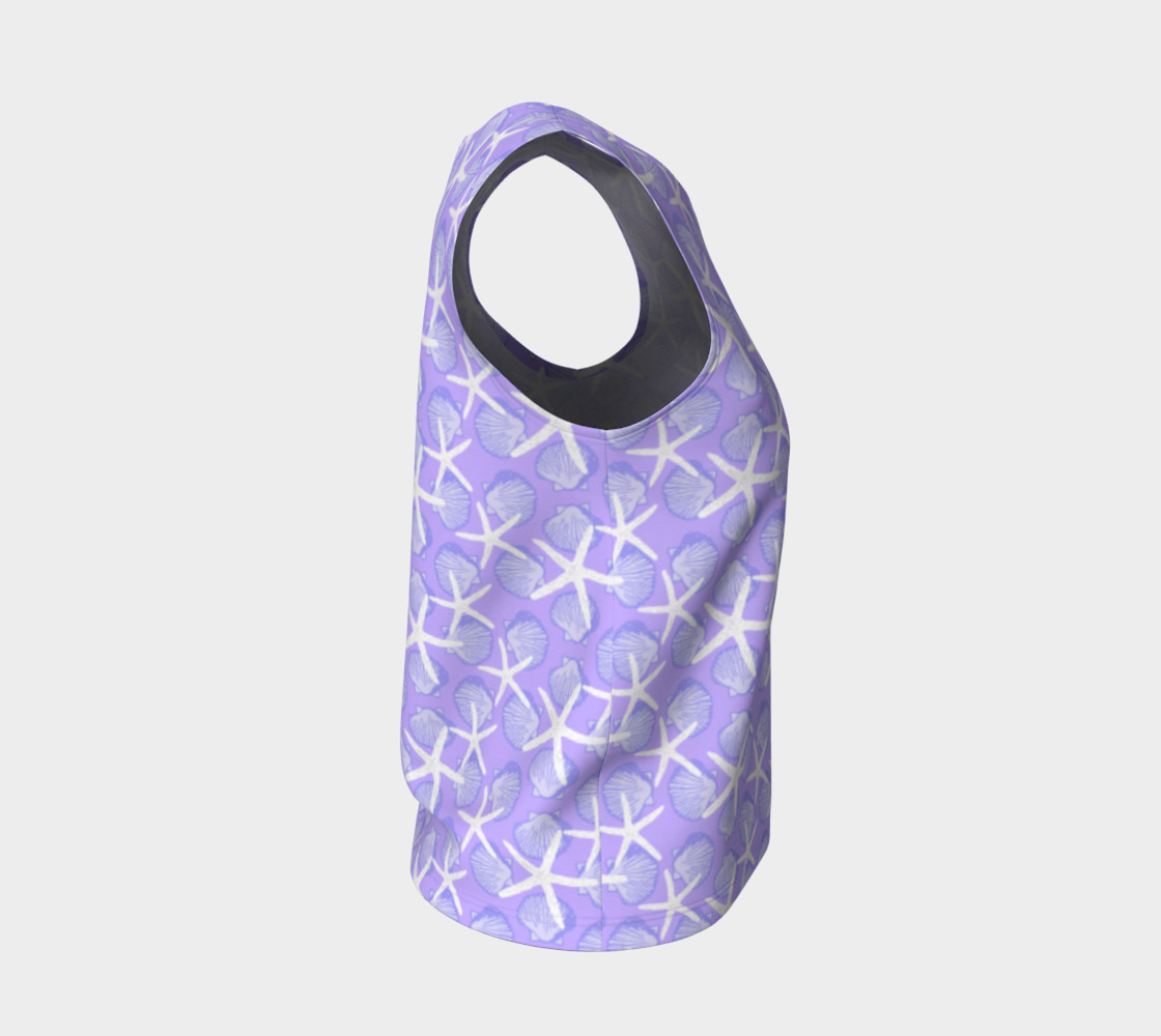 White Starfish with Purple Scallop Shells on Purple preview #4