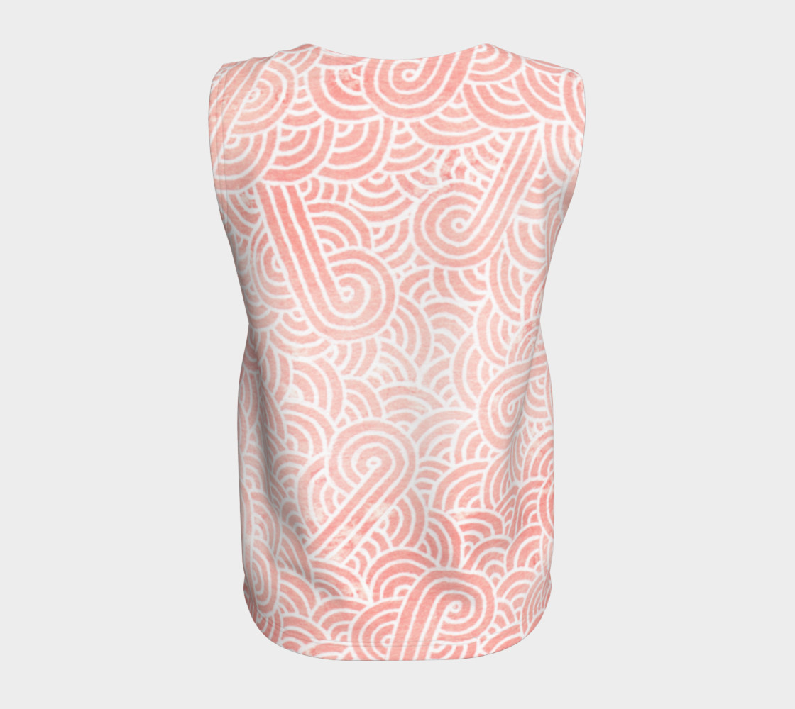 Rose quartz and white swirls doodles Loose Tank Top preview #6