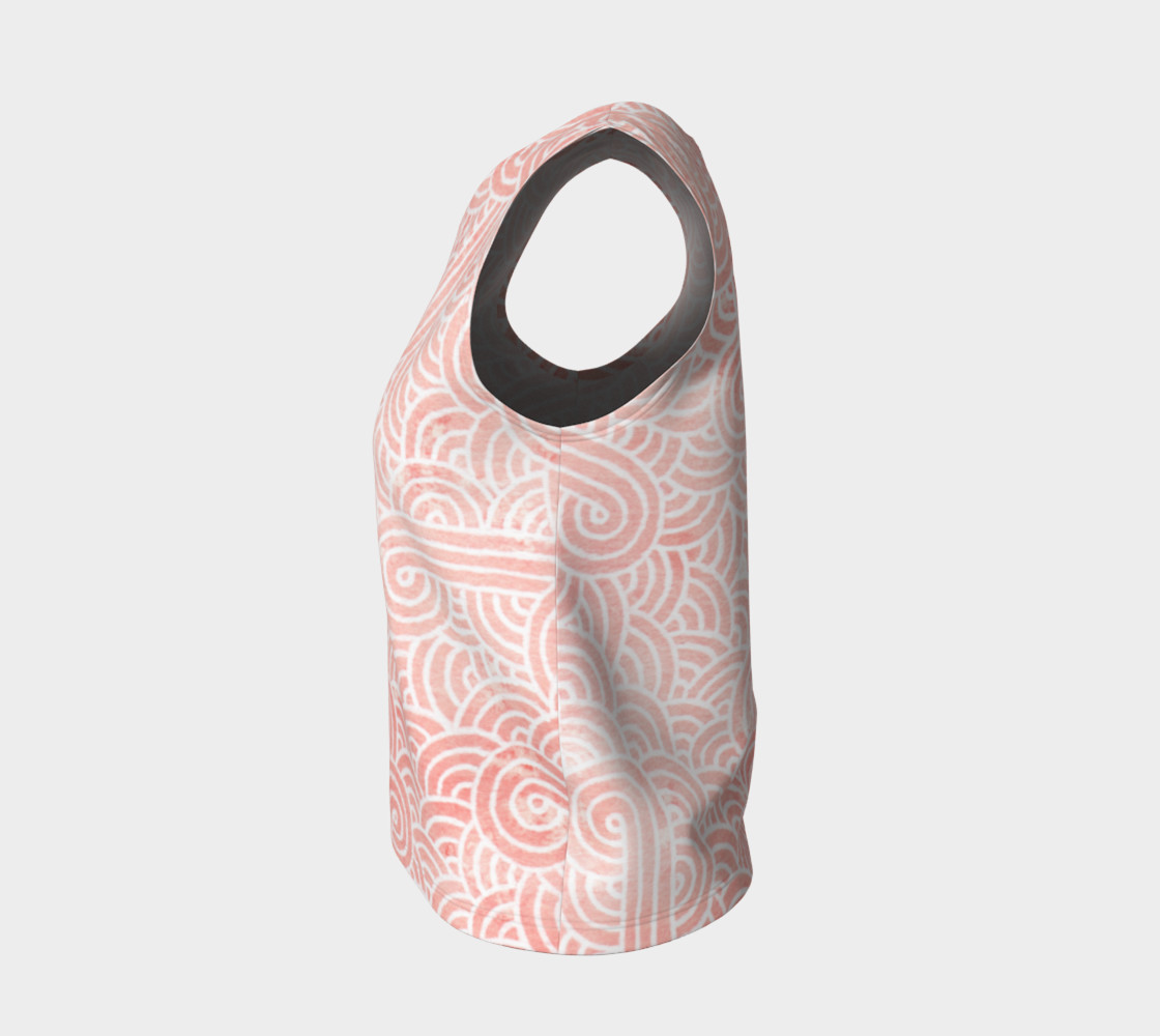 Rose quartz and white swirls doodles Loose Tank Top preview #3