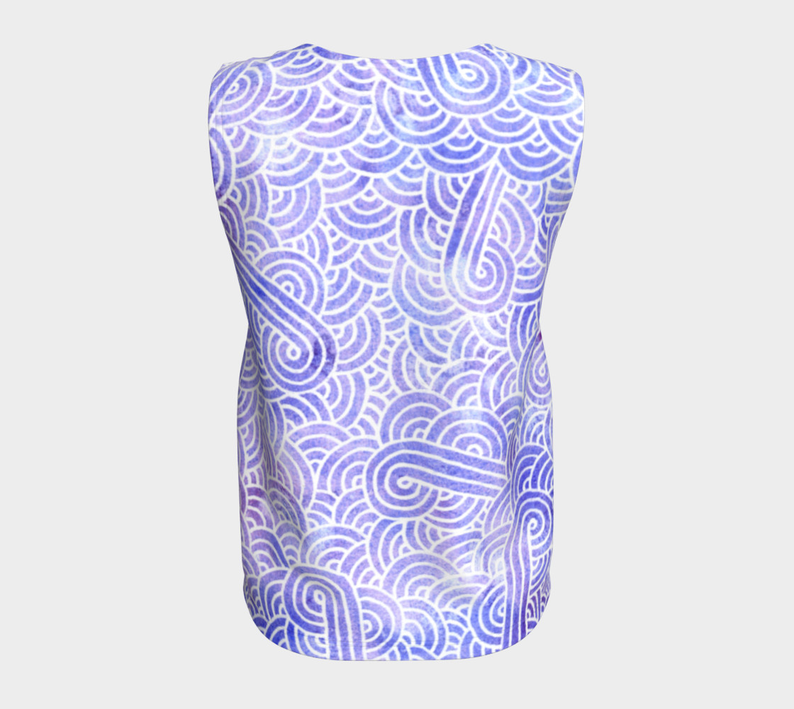 Lavender and white swirls doodles Loose Tank Top preview #6