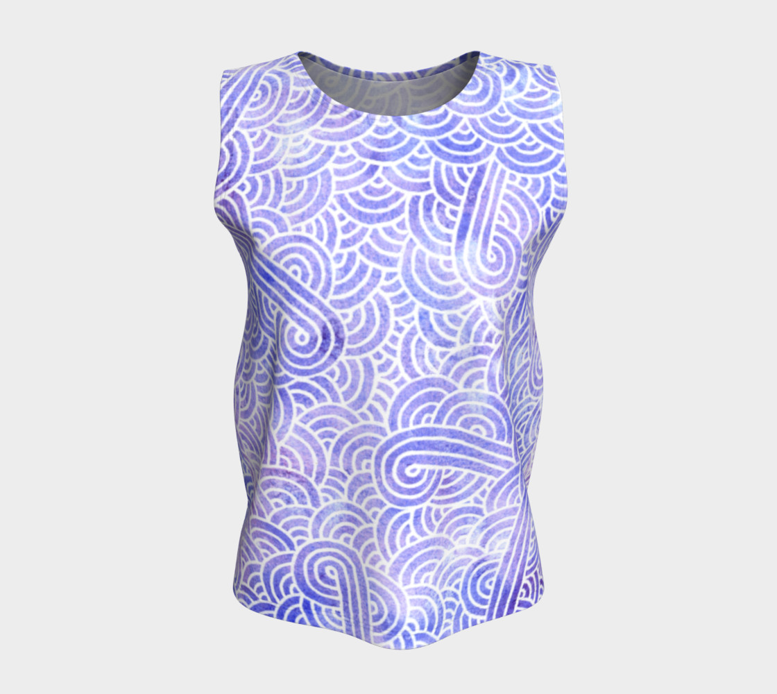 Lavender and white swirls doodles Loose Tank Top preview #5