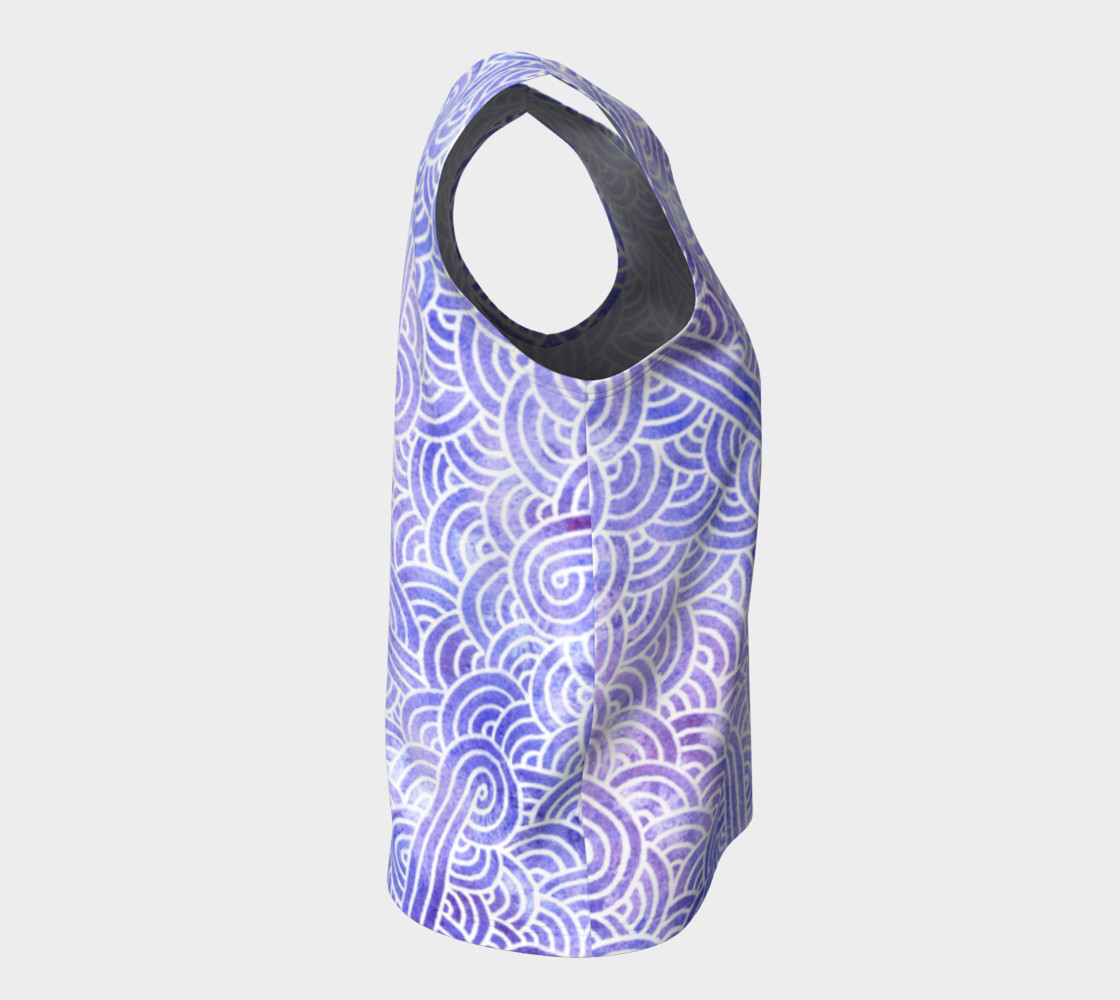 Lavender and white swirls doodles Loose Tank Top preview #8