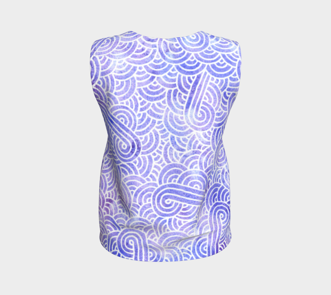 Lavender and white swirls doodles Loose Tank Top preview #2