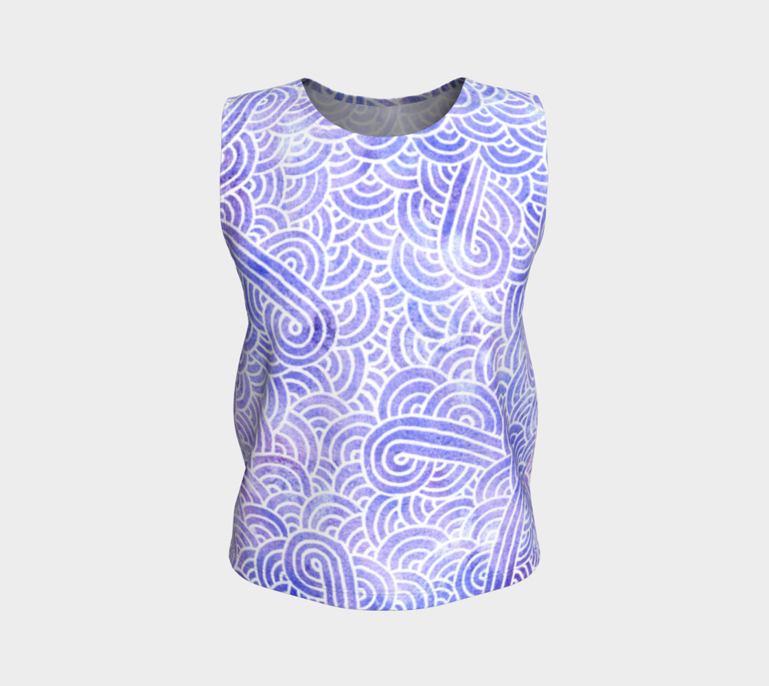 Lavender and white swirls doodles Loose Tank Top preview #1
