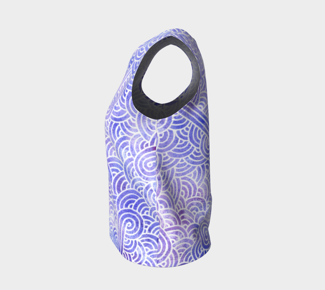 Lavender and white swirls doodles Loose Tank Top preview #3
