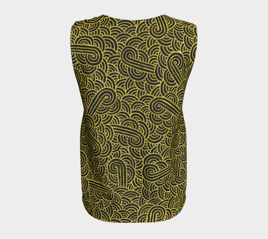 Faux gold and black swirls doodles Loose Tank Top preview #6