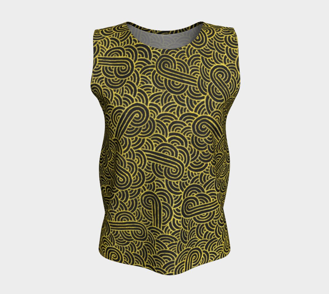 Faux gold and black swirls doodles Loose Tank Top thumbnail #6
