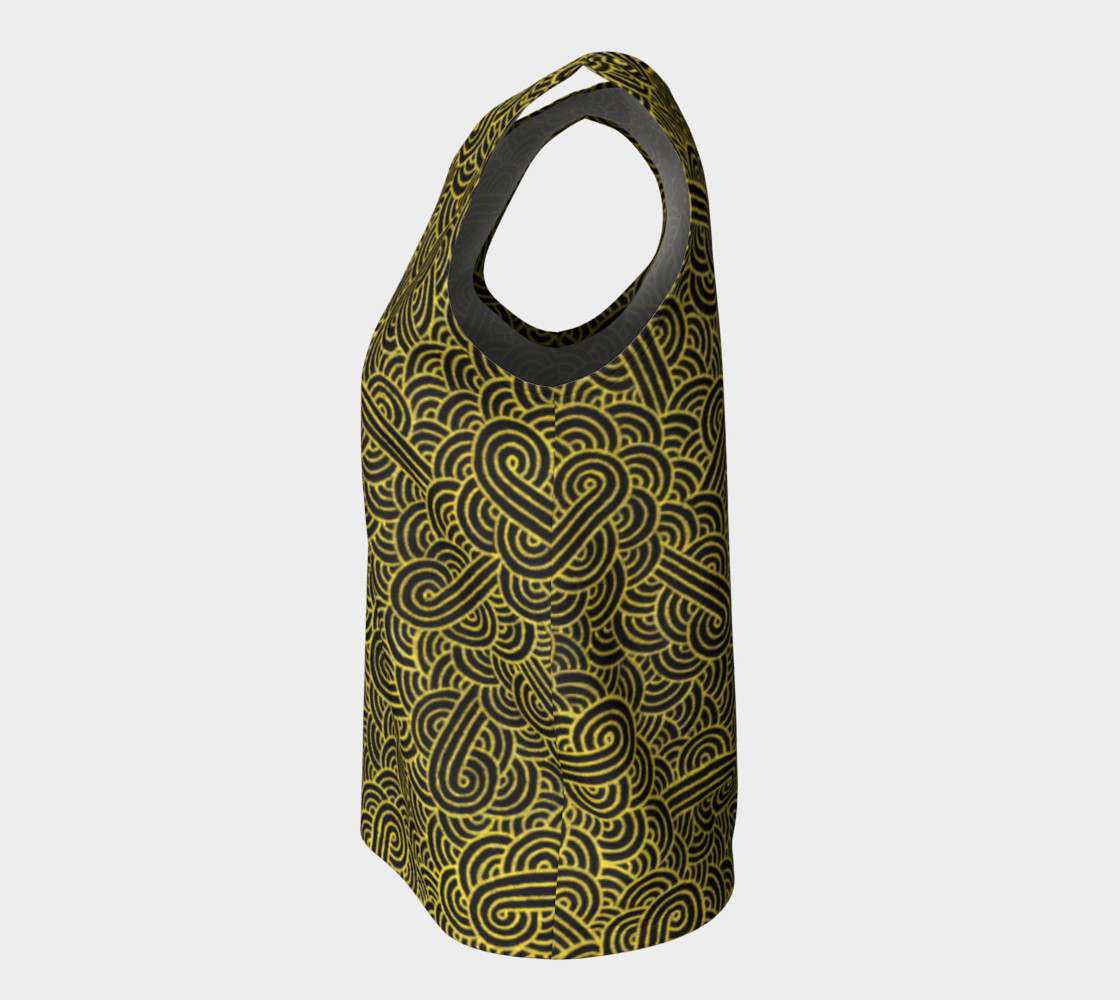 Faux gold and black swirls doodles Loose Tank Top thumbnail #8