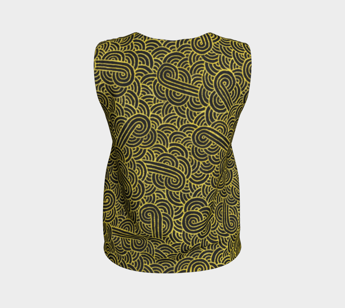 Faux gold and black swirls doodles Loose Tank Top 3D preview