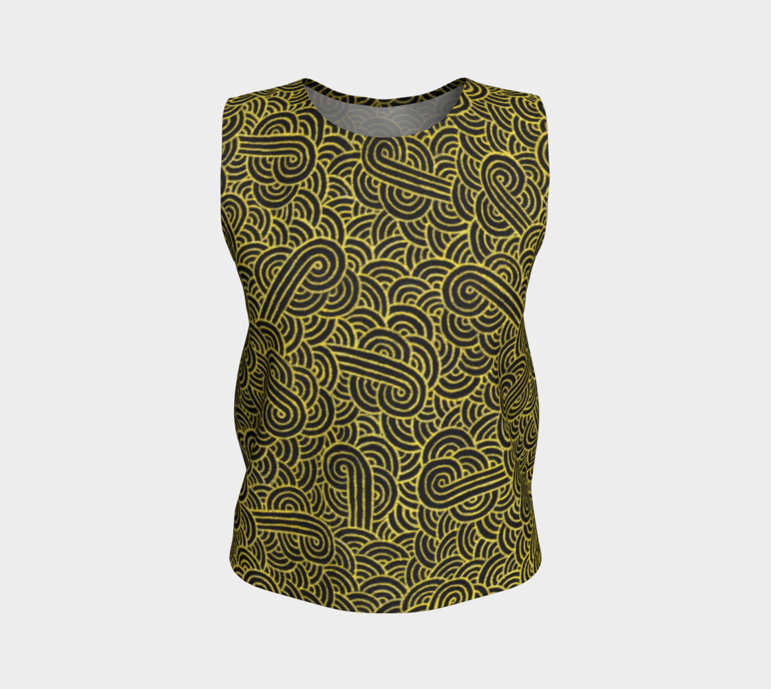 Faux gold and black swirls doodles Loose Tank Top preview #1