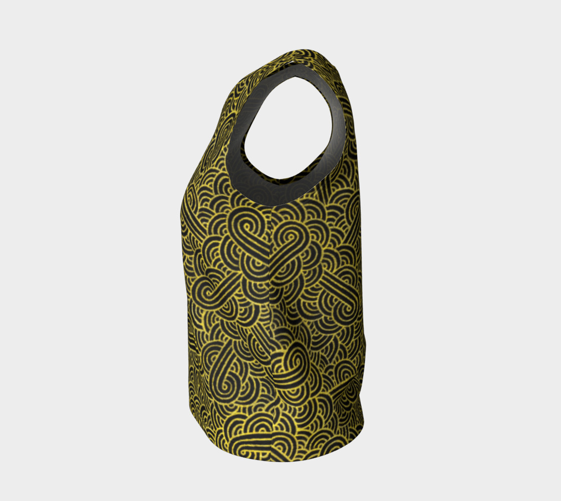 Faux gold and black swirls doodles Loose Tank Top thumbnail #4