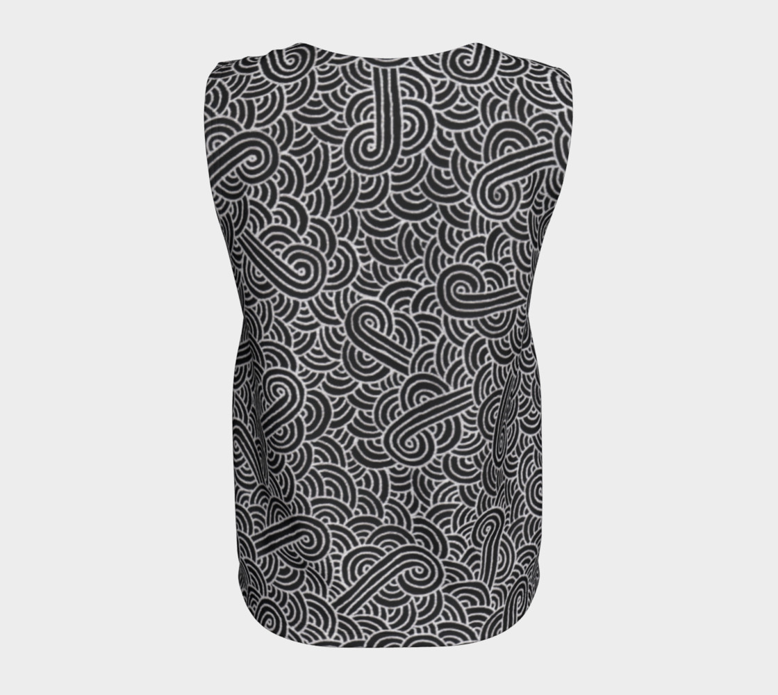 Faux silver and black swirls doodles Loose Tank Top preview #6